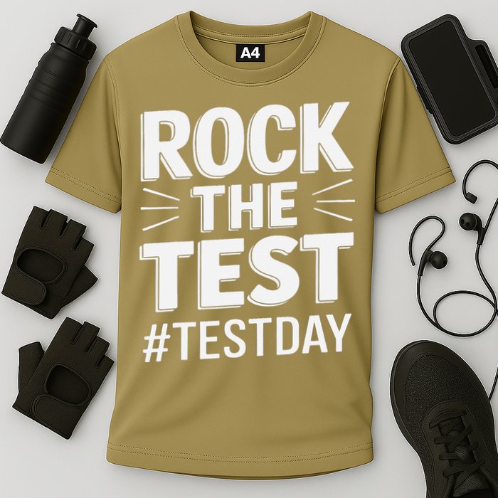 Rock The Test Encouragement Apparel For Teachers And Cooling Performance Crew T-Shirt