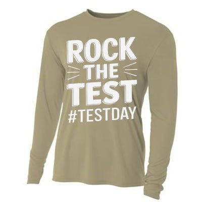 Rock The Test Encouragement Apparel For Teachers And Cooling Performance Long Sleeve Crew