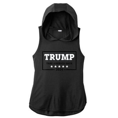 Red Trump Trump 2024 Take America Back Election Red Ladies PosiCharge Tri-Blend Wicking Draft Hoodie Tank