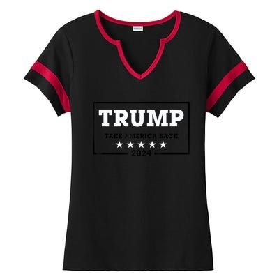 Red Trump Trump 2024 Take America Back Election Red Ladies Halftime Notch Neck Tee