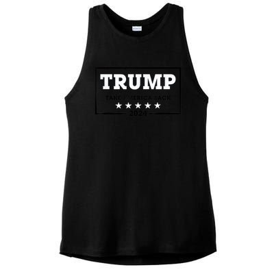 Red Trump Trump 2024 Take America Back Election Red Ladies PosiCharge Tri-Blend Wicking Tank