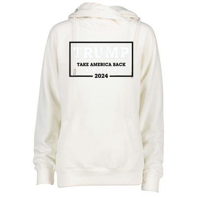 Red Trump Trump 2024 Take America Back Election Red Womens Funnel Neck Pullover Hood