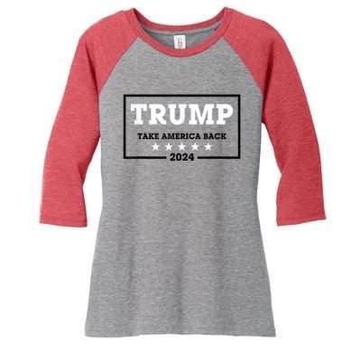 Red Trump Trump 2024 Take America Back Election Red Women's Tri-Blend 3/4-Sleeve Raglan Shirt