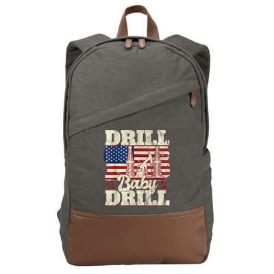 Red Trump Trump 2024 Drill Baby Drill Election Red Cotton Canvas Backpack
