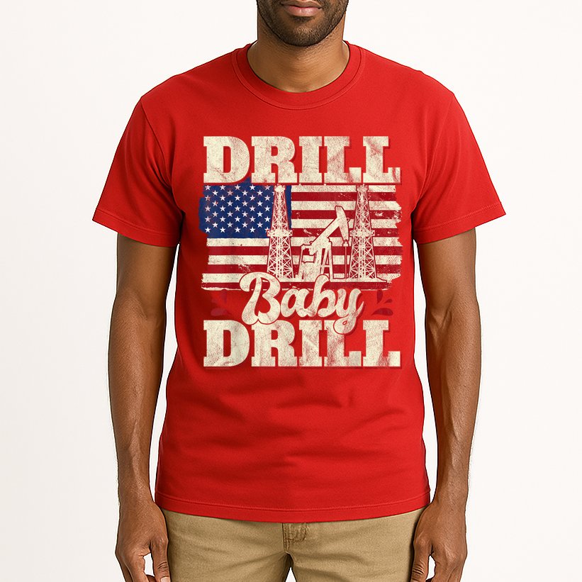Red Trump Trump 2024 Drill Baby Drill Election Red Tall T-Shirt