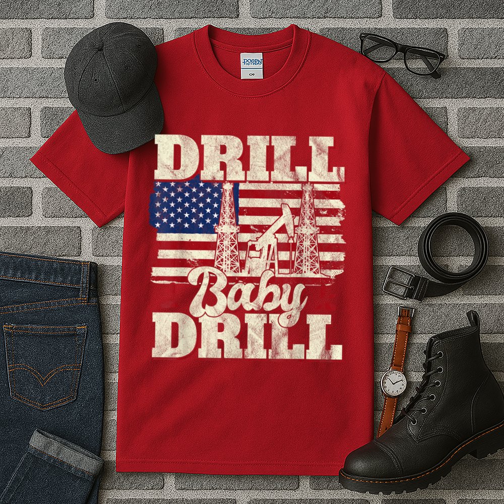 Red Trump Trump 2024 Drill Baby Drill Election Red Tall T-Shirt