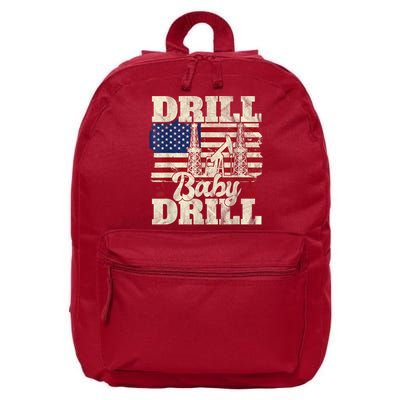 Red Trump Trump 2024 Drill Baby Drill Election Red 16 in Basic Backpack