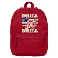 Red Trump Trump 2024 Drill Baby Drill Election Red 16 in Basic Backpack