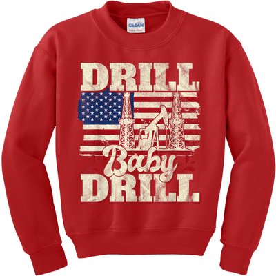 Red Trump Trump 2024 Drill Baby Drill Election Red Kids Sweatshirt