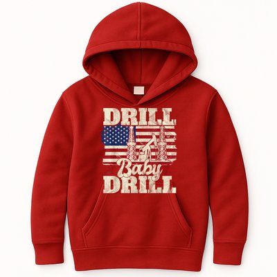 Red Trump Trump 2024 Drill Baby Drill Election Red Kids Hoodie