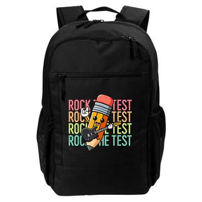 Rock The Test Day Teacher Testing Day Motivational Funny Backpack