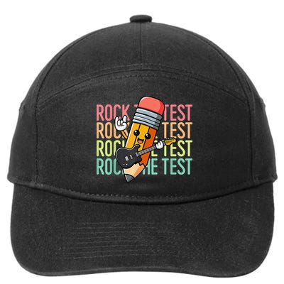 Rock The Test Day Teacher Testing Day Motivational Funny 7-Panel Snapback Hat