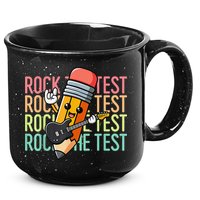 Rock The Test Day Teacher Testing Day Motivational Funny 15oz Campfire Ceramic Mug