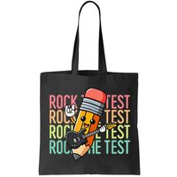 Rock The Test Day Teacher Testing Day Motivational Funny Bag