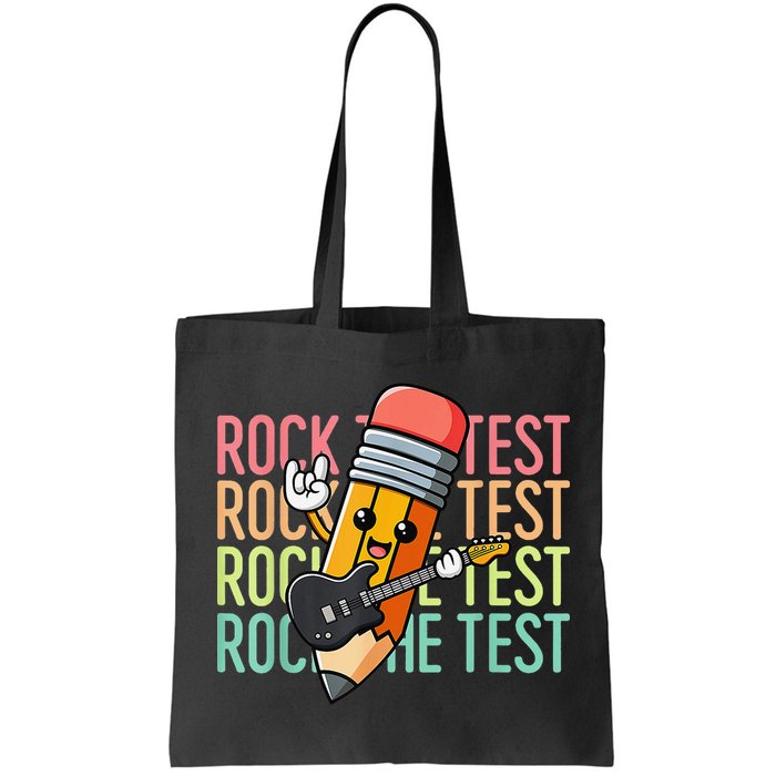 Rock The Test Day Teacher Testing Day Motivational Funny Bag