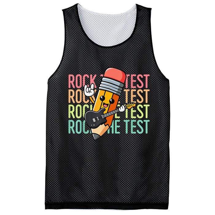Rock The Test Day Teacher Testing Day Motivational Funny Mesh Reversible Basketball Jersey Tank