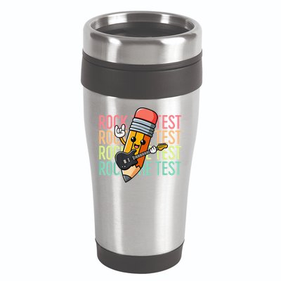 Rock The Test Day Teacher Testing Day Motivational Funny 16oz Travel Tumbler