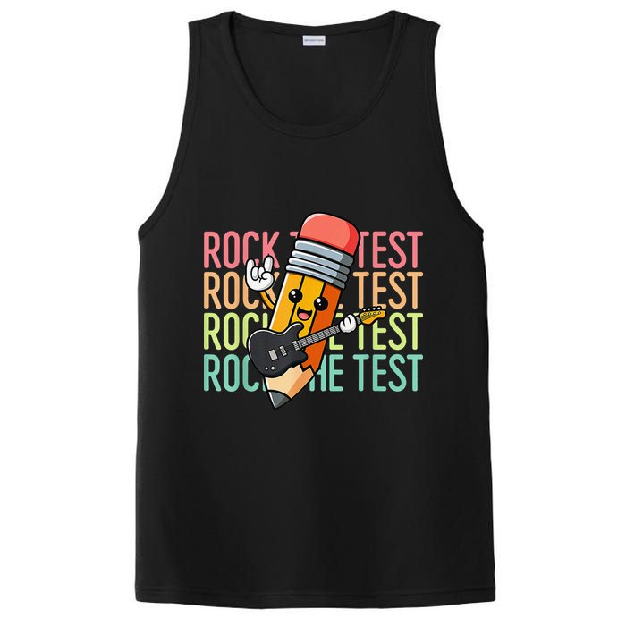 Rock The Test Day Teacher Testing Day Motivational Funny PosiCharge Competitor Tank
