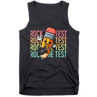 Rock The Test Day Teacher Testing Day Motivational Funny Tank Top