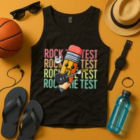 Rock The Test Day Teacher Testing Day Motivational Funny Tank Top
