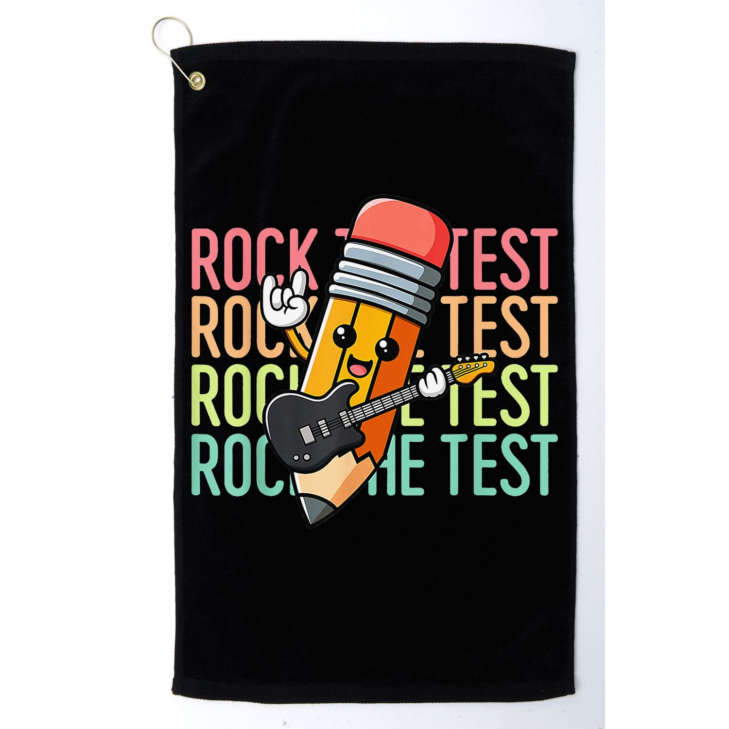Rock The Test Day Teacher Testing Day Motivational Funny Golf Towel