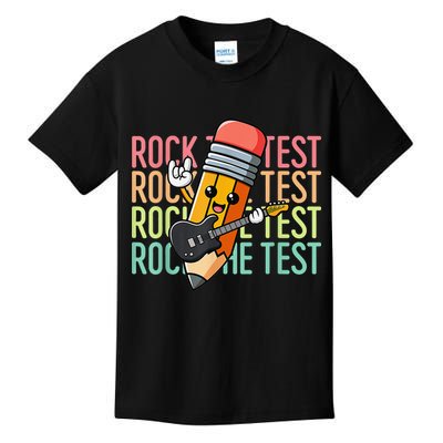 Rock The Test Day Teacher Testing Day Motivational Funny Kids T-Shirt