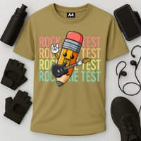 Rock The Test Day Teacher Testing Day Motivational Funny Performance Shirt