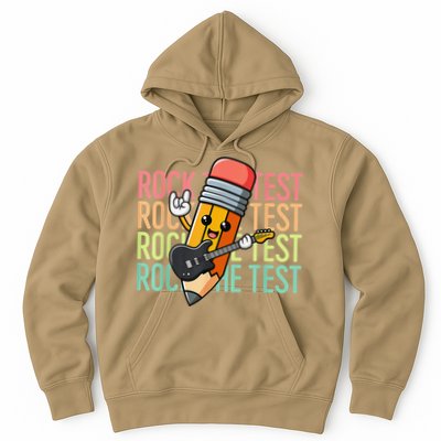 Rock The Test Day Teacher Testing Day Motivational Funny Hoodie