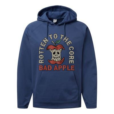 Rotten To The Core Bad Apple Funny Performance Fleece Hoodie