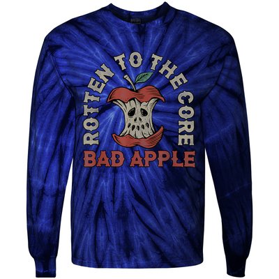 Rotten To The Core Bad Apple Funny Tie-Dye Long Sleeve Shirt