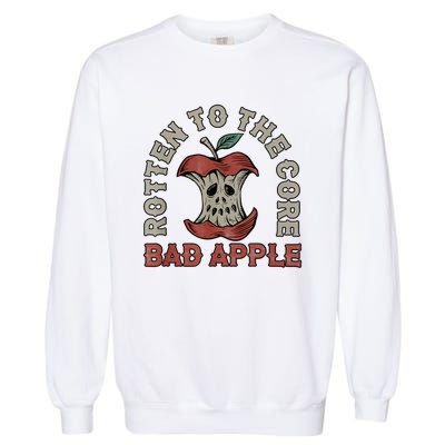 Rotten To The Core Bad Apple Funny Garment-Dyed Sweatshirt