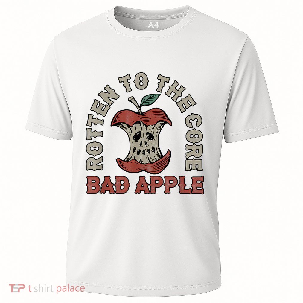 Rotten To The Core Bad Apple Funny Cooling Performance Crew T-Shirt