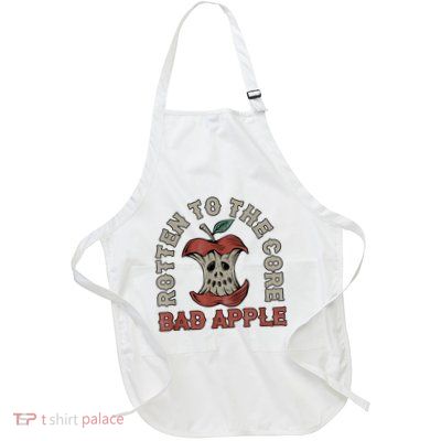 Rotten To The Core Bad Apple Funny Full-Length Apron With Pockets