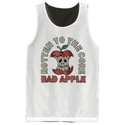 Rotten To The Core Bad Apple Funny Mesh Reversible Basketball Jersey Tank