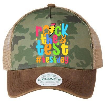 Rock The Test Testing Day Motivational Teacher Student Legacy Tie Dye Trucker Hat