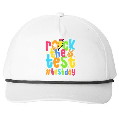 Rock The Test Testing Day Motivational Teacher Student Snapback Five-Panel Rope Hat