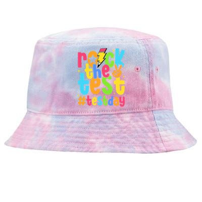 Rock The Test Testing Day Motivational Teacher Student Tie-Dyed Bucket Hat