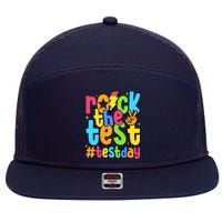 Rock The Test Testing Day Motivational Teacher Student 7 Panel Mesh Trucker Snapback Hat