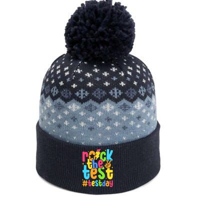 Rock The Test Testing Day Motivational Teacher Student The Baniff Cuffed Pom Beanie