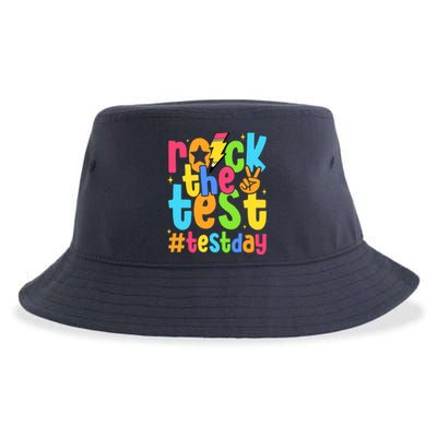 Rock The Test Testing Day Motivational Teacher Student Sustainable Bucket Hat