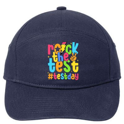 Rock The Test Testing Day Motivational Teacher Student 7-Panel Snapback Hat