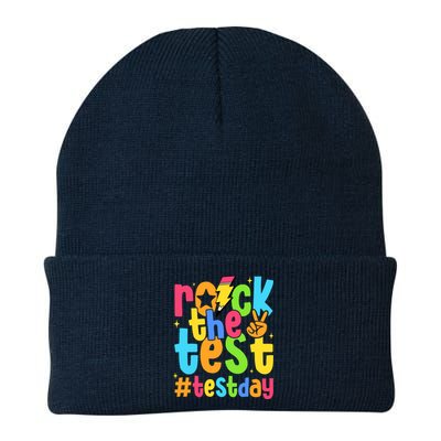 Rock The Test Testing Day Motivational Teacher Student Knit Cap Winter Beanie