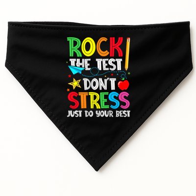 Rock The Test Don't Stress Just Do Your Best USA-Made Doggie Bandana