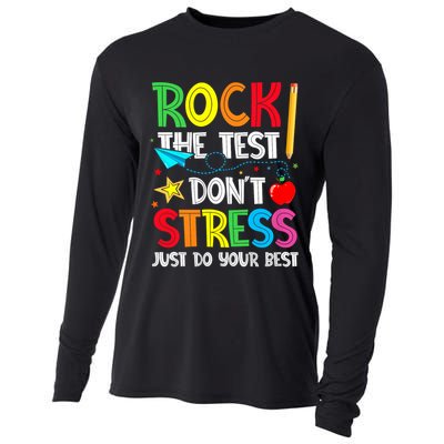 Rock The Test Don't Stress Just Do Your Best Cooling Performance Long Sleeve Crew