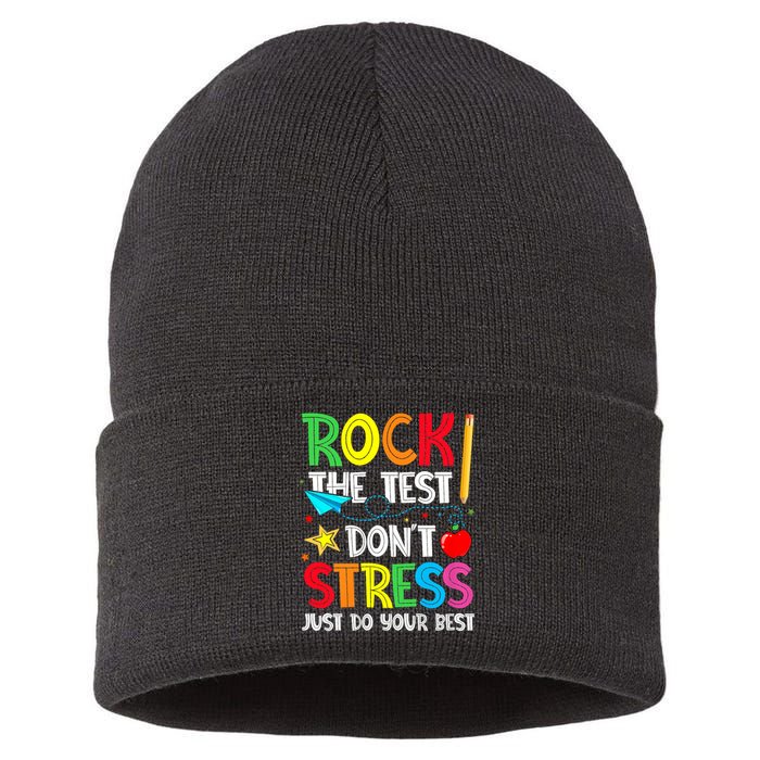 Rock The Test Don't Stress Just Do Your Best Sustainable Knit Beanie