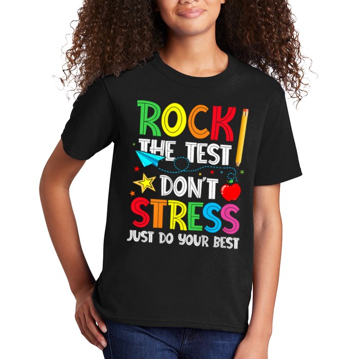 Rock The Test Don't Stress Just Do Your Best Kids T-Shirt