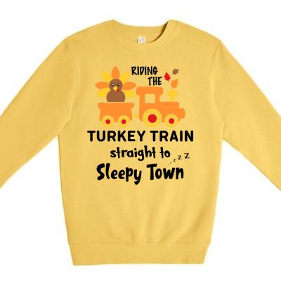 Riden The Turkey Train Sleepy Town Premium Crewneck Sweatshirt