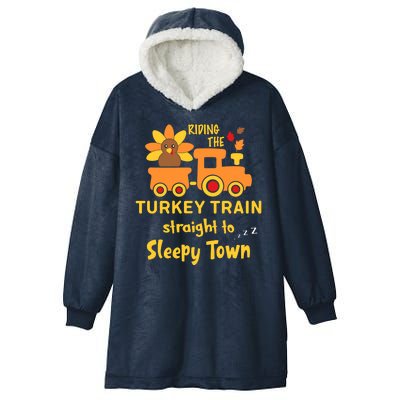 Riden The Turkey Train Sleepy Town Hooded Wearable Blanket