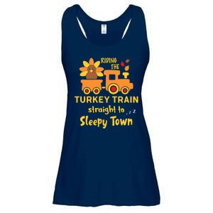 Riden The Turkey Train Sleepy Town Ladies Essential Flowy Tank