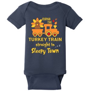 Riden The Turkey Train Sleepy Town Baby Bodysuit